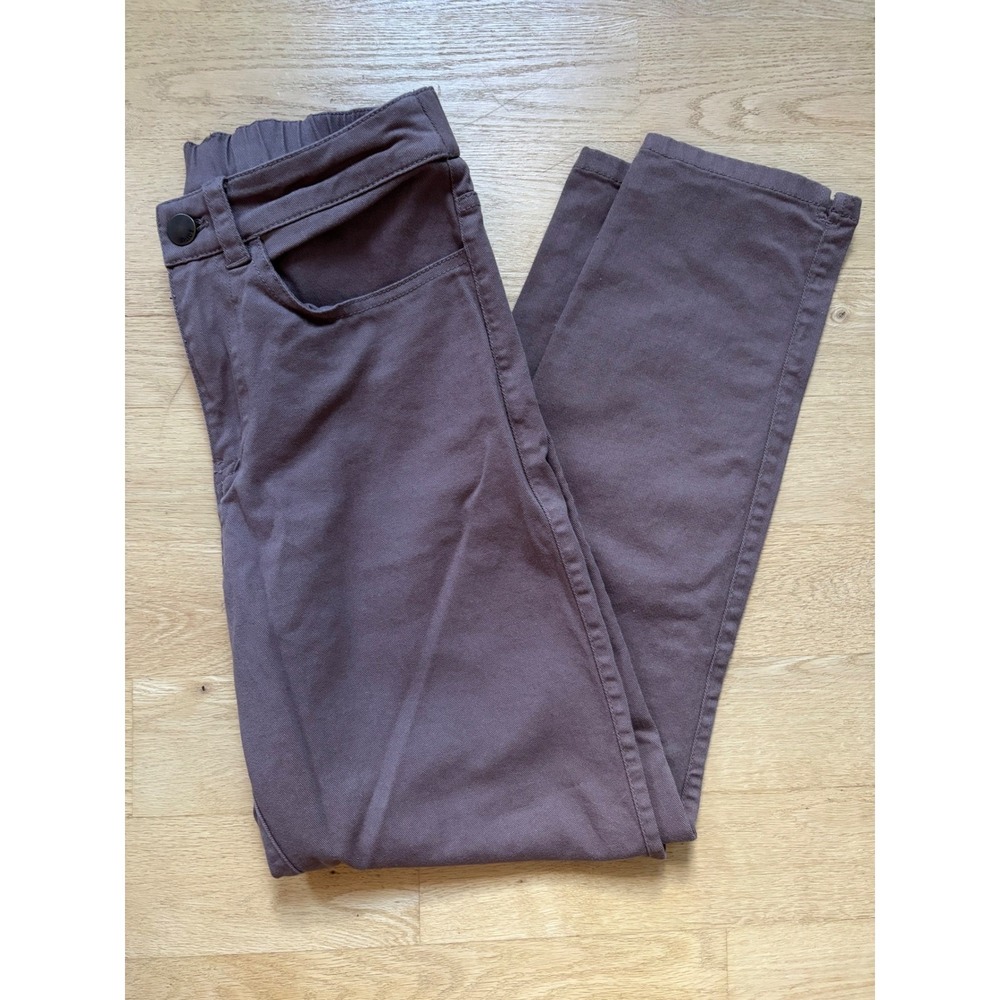 Pact Organic Cotton Tapered Pants Mauve Brown XS Stretch Twill Denim Slim Travel